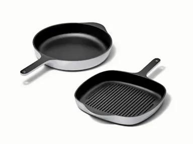 Cast Iron Skillet & Grill Pan Duo